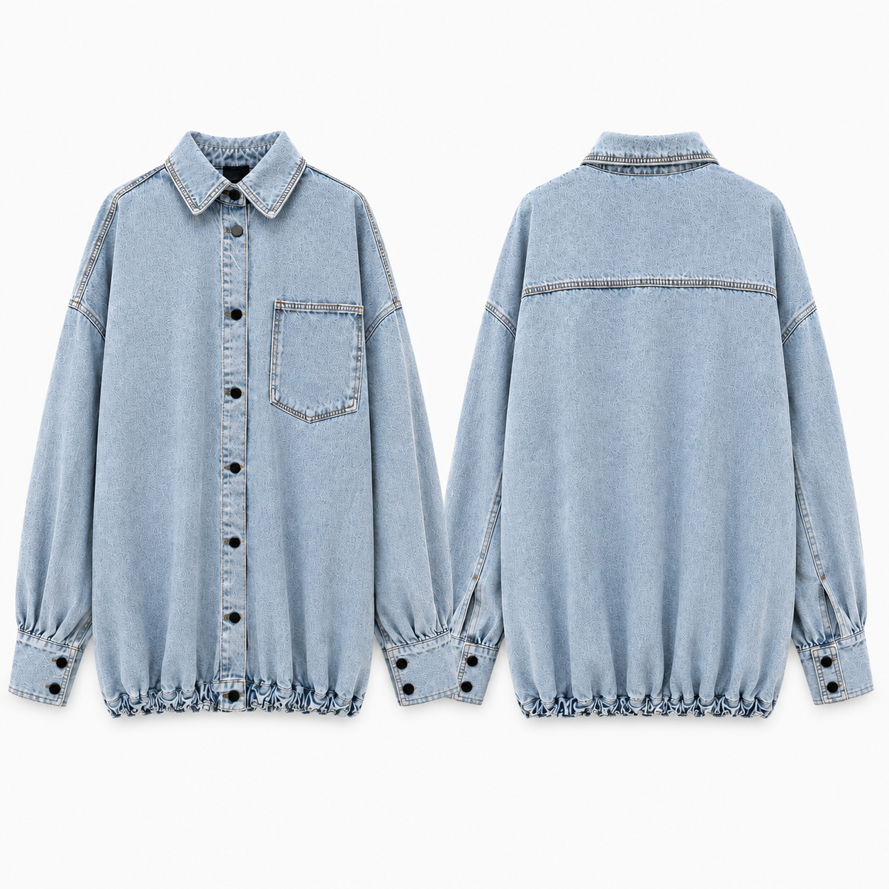 Sukienka koszulowa denim bomber