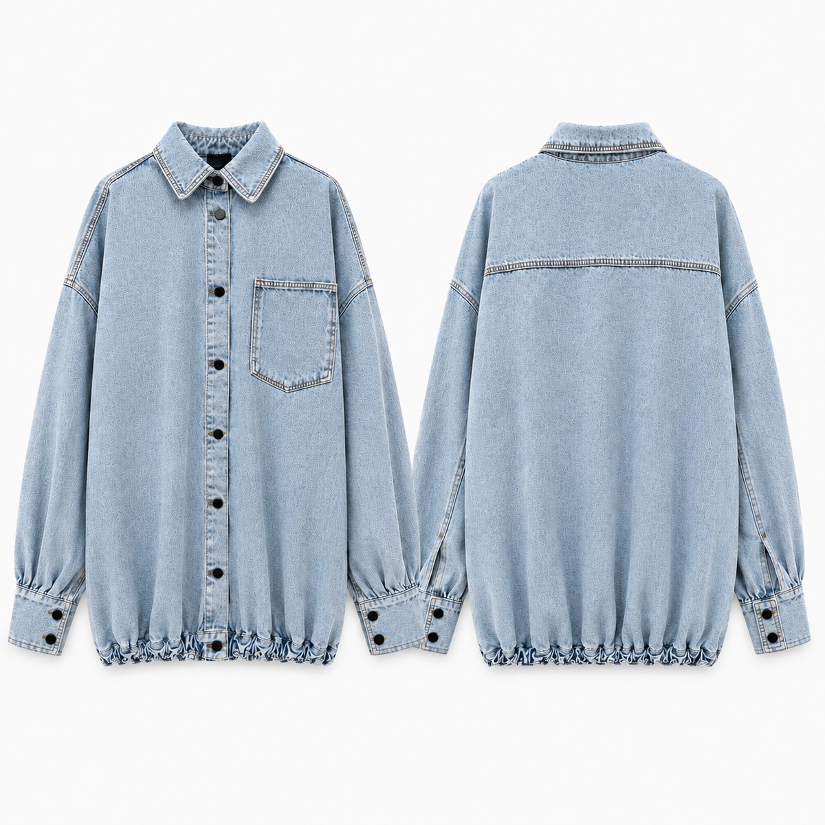 Sukienka koszulowa denim bomber