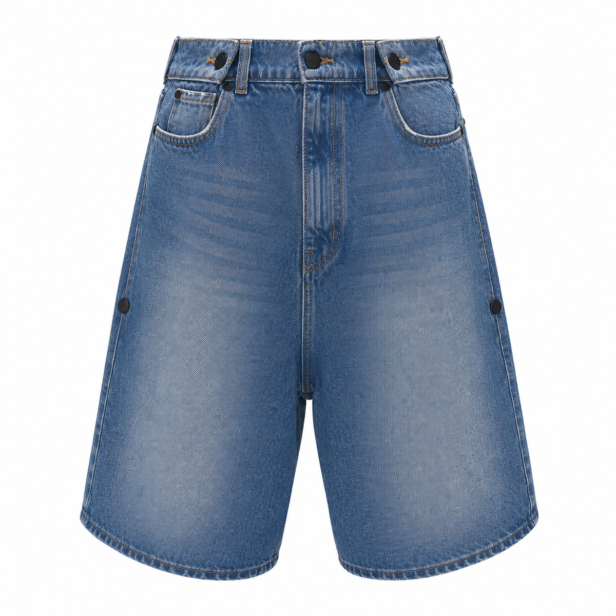 Oversizowe Bermudy Denimowe Medium Blue