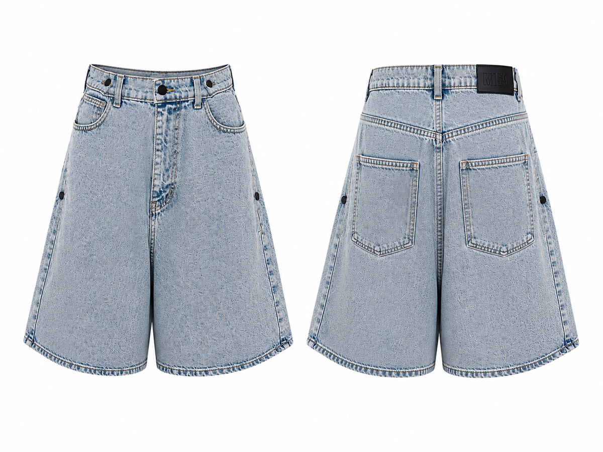 Oversizowe Bermudy Vintage Blue