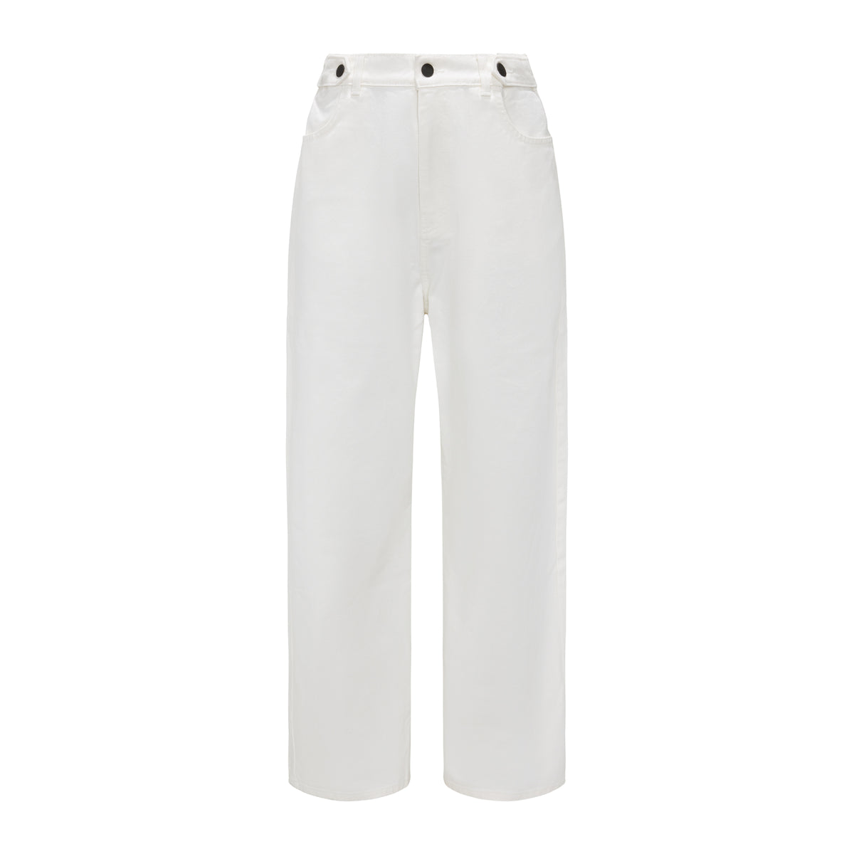 Jeansy / Off White / z regulacją w pasie
