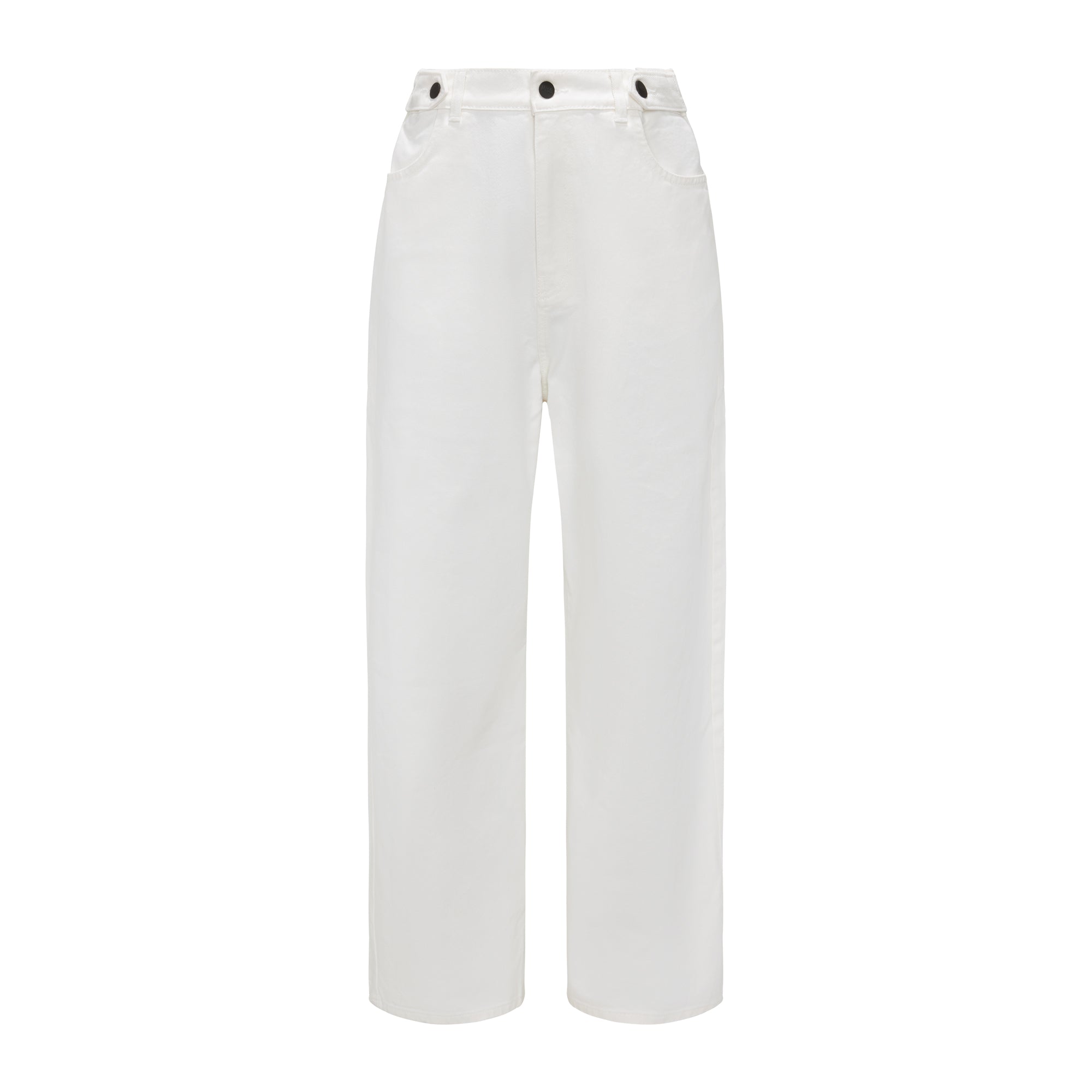 Jeansy / Off White / z regulacją w pasie